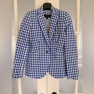 Petite Campbell Blazer in Cobalt Blue Gingham
